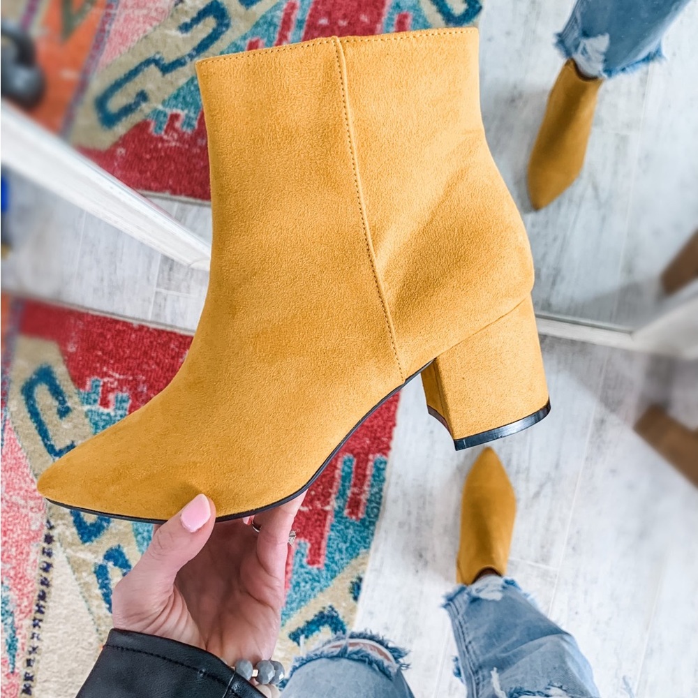 Mustard yellow booties